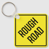 Ruw Road Metaal Vierkante Sleutelhanger (Voorkant)