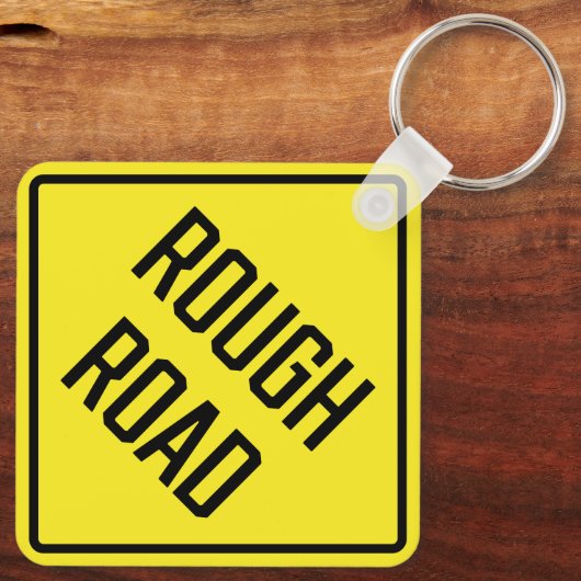 Ruw Road Metaal Vierkante Sleutelhanger (Achterkant)