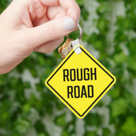 Ruw Road Metaal Vierkante Sleutelhanger