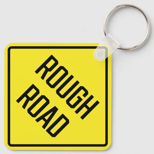 Ruw Road Metaal Vierkante Sleutelhanger (Achterkant)