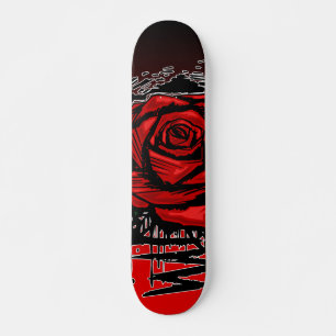 Ruw Roos Graffiti Kunst – Rode Stedelijke Bloem Persoonlijk Skateboard