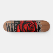 Ruw Roos Graffiti Kunst – Rode Stedelijke Bloem Persoonlijk Skateboard (Horizontaal)