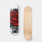 Ruw Roos Graffiti Kunst – Rode Stedelijke Bloem Persoonlijk Skateboard (Voorkant)