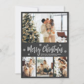 Ruw schoolbord sneeuwvlok 4 foto Kerstmis Feestdagenkaart (Voorkant)