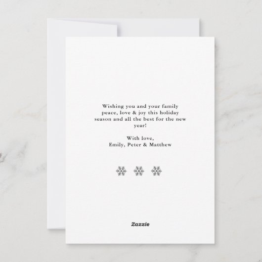 Ruw schoolbord sneeuwvlok 4 foto Kerstmis Feestdagenkaart (Achterkant)