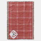 Ruw Schots Rood Monogram Deken (Voorkant Verticaal)
