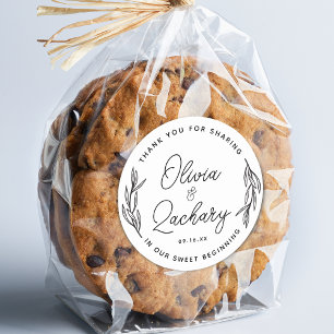 Ruw Schrift Circulaire Groene Dank Je Wel Trouwdag Ronde Sticker