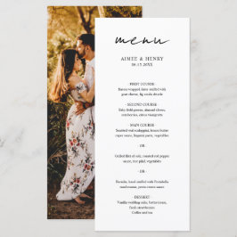 Ruw Schrift Foto Moderne Trouwdag Menu