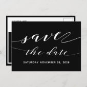 Ruw smederij kalligrafie bewaar datum ansichtkaart kaart (Voorkant / Achterkant)