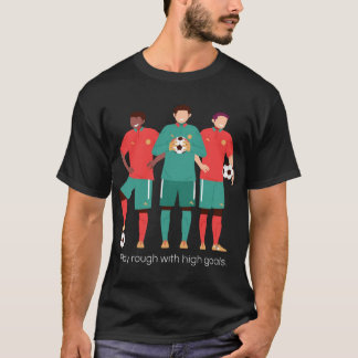 Ruw spelen met hoog scorende voetbal t-shirt