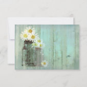 Ruw Steen Met Huls En Madelief Bruilofts Ontvangst Kaart (Achterkant)