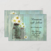 Ruw Steen Met Huls En Madelief Bruilofts Ontvangst Kaart (Voorkant / Achterkant)