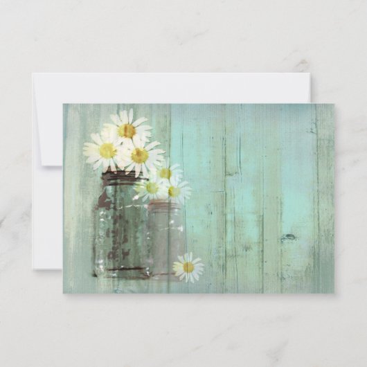 Ruw Steen Met Weegbree Bruiloftsontvangstkaart Kaart (Achterkant)