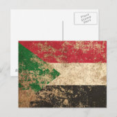 Ruw Sudanese vlag Briefkaart (Voorkant / Achterkant)