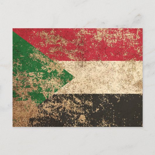 Ruw Sudanese vlag Briefkaart (Voorkant)