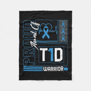 Ruw tante van T1d Warrior lint Diabetes Awarenes Fleece Deken