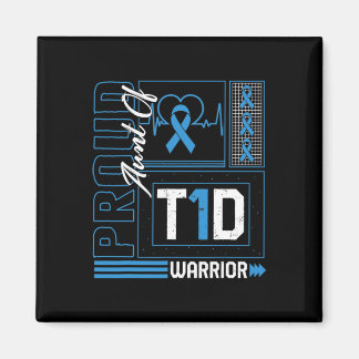 Ruw tante van T1D Warrior lint Diabetes Awarenes Magneet
