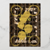 Ruw Touw Stijlvolle Border Bruiloft Folie Uitnodiging (Voorkant)