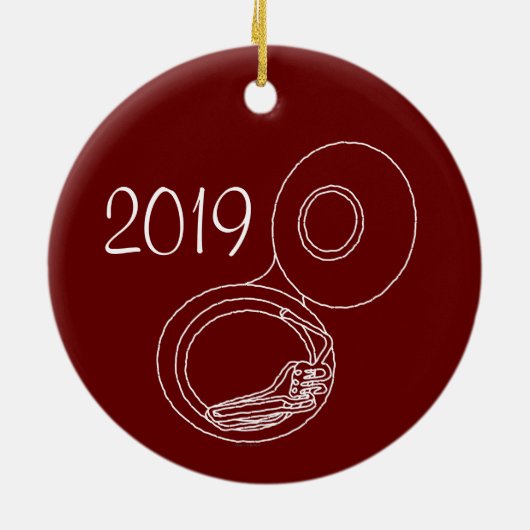 Ruw Tuba tekening Keramisch Ornament (Achterkant)