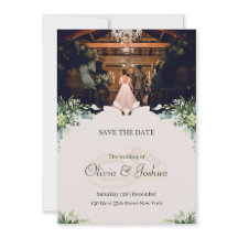 Ruw uitziende binnen trouwkaart 'Save the Date'