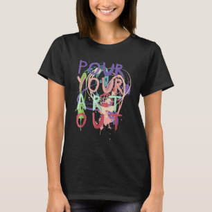 Ruw uw acrylverf af en gister grafische artiest t-shirt