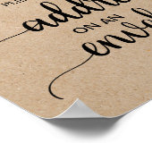 Ruw vals kraft adres enveloppe bordje poster (Hoek)