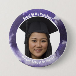 Ruw van uw Afstuderen foto-Button Paars Ronde Button 7,6 Cm