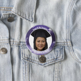 Ruw van uw Afstuderen foto-Button Paars Ronde Button 7,6 Cm