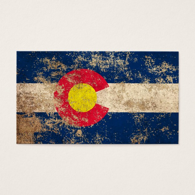 Ruw verouderd  Colorado Flag Visitekaartjes (Voorkant)