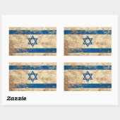 Ruw verouderd  Israëlische vlag Rechthoekige Sticker (Vel)