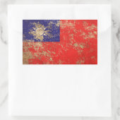 Ruw verouderd Taiwanese vlag Rechthoekige Sticker (Tas)