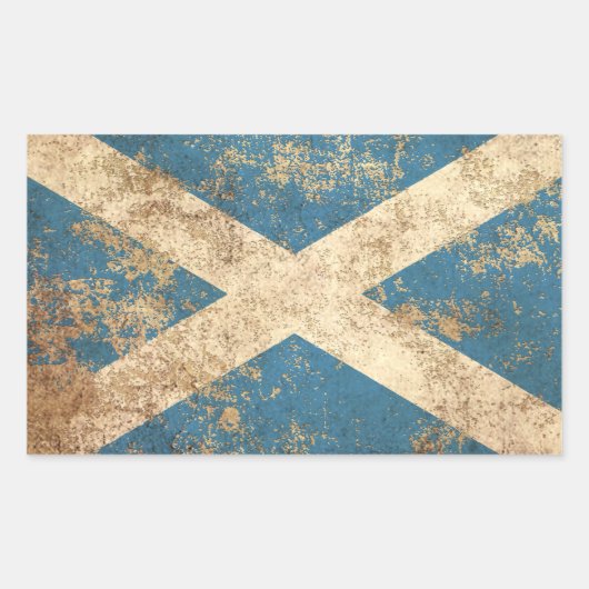 Ruw Verouderde  Schotse vlag Rechthoekige Sticker (Voorkant)
