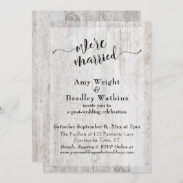 Ruw Verweerd Houten Paal Trouwfeest Kaart
