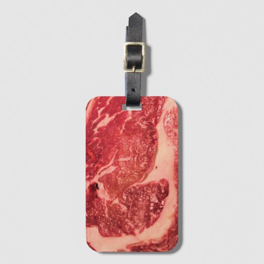 Ruw vlees Ribeye Steak Bagagelabel (Voorkant (verticaal))