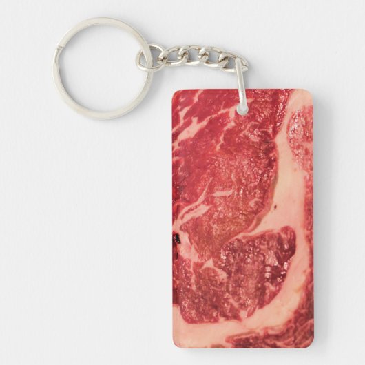 Ruw vlees Ribeye Steak Sleutelhanger (Voorkant)