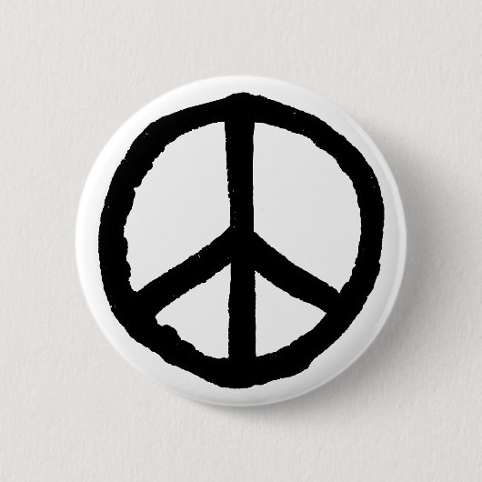 Ruw vredessymbool ronde button 5,7 cm (Voorkant)