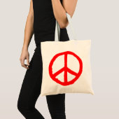 Ruw vredessymbool - rood tote bag (Voorkant (product))