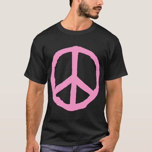 Ruw Vredessymbool - Roze op donker T-shirt (Voorkant)