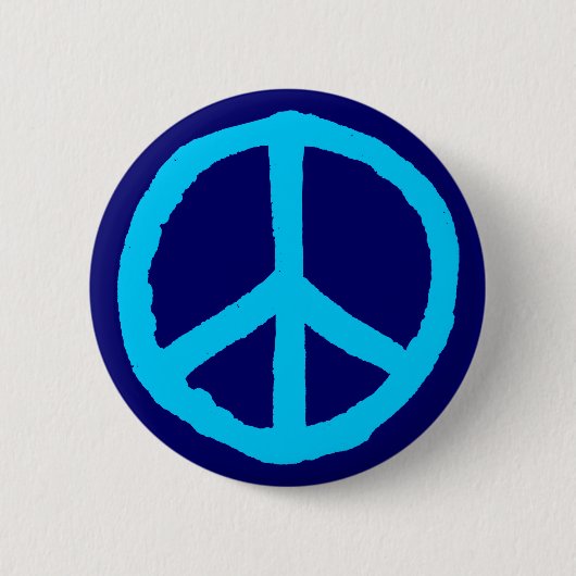 Ruw Vredessymbool - Shades of Blue Ronde Button 5,7 Cm (Voorkant)