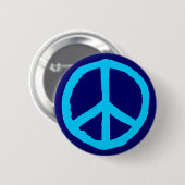 Ruw Vredessymbool - Shades of Blue Ronde Button 5,7 Cm (Voorkant /achterkant)