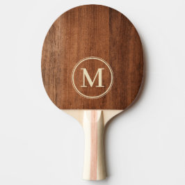 Ruw Walnoten Hout Monogram Tafeltennisbatje