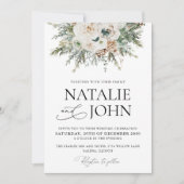 Ruw winter dennenappel trouwkaart kaart (Voorkant)