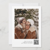 Ruw winter dennenappel trouwuitnodiging save the date (Achterkant)