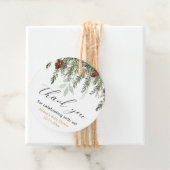 Ruw winter dennenbomen babyshower bedankt bedankjes labels (In situ)