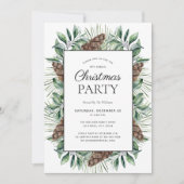 Ruw winterdennenappel feestelijke bijeenkomst kaart (Voorkant)