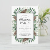 Ruw winterdennenappel feestelijke bijeenkomst kaart (Staand voorkant)