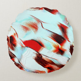 Ruw witcyaan en bruinrood rond kussen