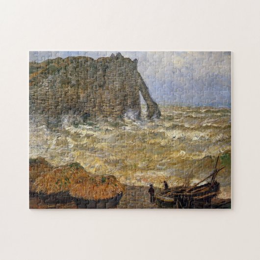 Ruw Zee bij Etretat Monet Fine Art Legpuzzel (Horizontaal)