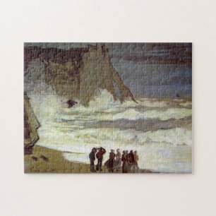 Ruw Zee bij Etretat Monet Fine Art Legpuzzel
