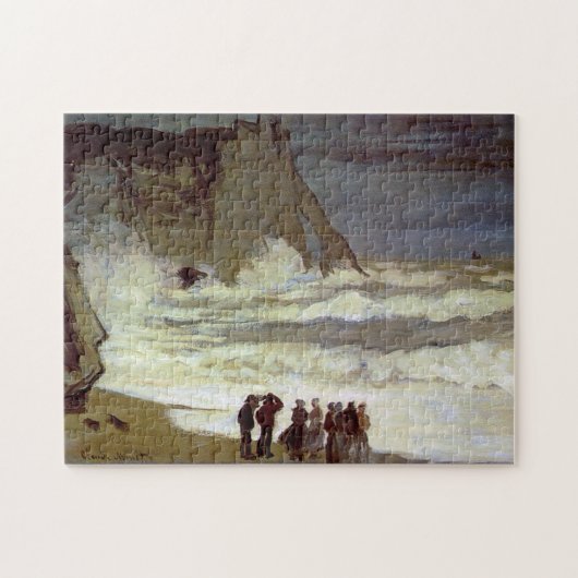 Ruw Zee bij Etretat Monet Fine Art Legpuzzel (Horizontaal)